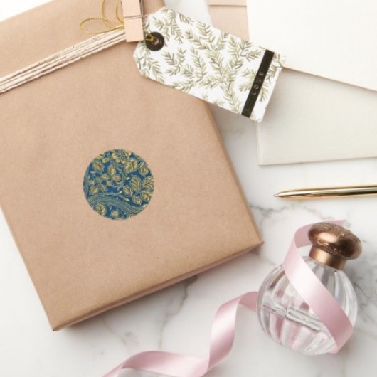 Golden Blossom Elegance Ronde Sticker