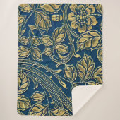 Golden Blossom Elegance Sherpa Deken (Voorkant)