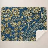 Golden Blossom Elegance Sherpa Deken (Voorkant (horizontaal))