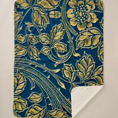 Golden Blossom Elegance  Sherpa Deken