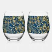 Golden Blossom Elegance Wijnglas Zonder Voet (Voorkant)