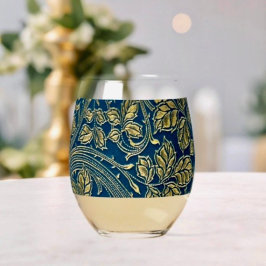 Golden Blossom Elegance  Wijnglas Zonder Voet