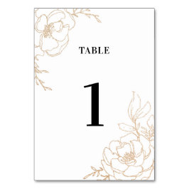 Golden Blossom Floral Wedding Design Kaart