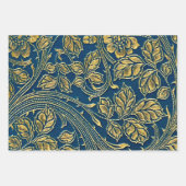 Golden Blossom Wrapping Paper Flat Sheet Set van 3 (Voorkant 3)