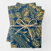 Golden Blossom Wrapping Paper Flat Sheet Set van 3 (In situ)