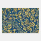 Golden Blossom Wrapping Paper Flat Sheet Set van 3 (Voorkant)