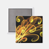 Golden Blossoms Abstracte kunst Magneet (Voorkant / Achterkant)