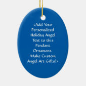 Golden Blue Angel Art Holiday Ornaments Keramisch Ornament (Achterkant)