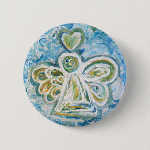 Golden Blue Angel Button