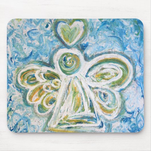 Golden Blue Angel Mousepad Muismat (Voorkant)