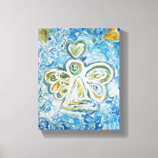 Golden Blue Angel schilderende schilderkunst Canvas Afdruk (Voorkant)