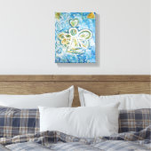 Golden Blue Angel schilderende schilderkunst Canvas Afdruk (Insitu (Slaapkamer))