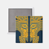 Golden Blue Aztec Twins Magneet (Voorkant / Achterkant)
