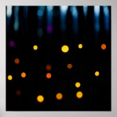 Golden & Blue Bokeh – Abstracte fotografie Poster (Voorkant)