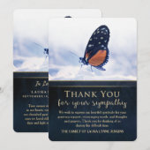 Golden Blue Butterfly Sympathie Hartelijk dank Bedankkaart (Voorkant / Achterkant)