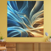 Golden Blue Canvas Afdruk (Insitu (Woonkamer))