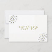 Golden Blue Confetti Stippen RSVP Kaartje (Voorkant)