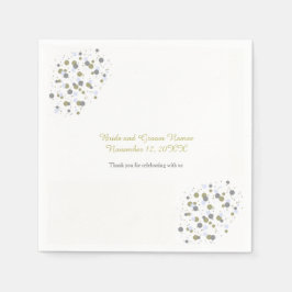 Golden Blue Confetti Stippen Servetten