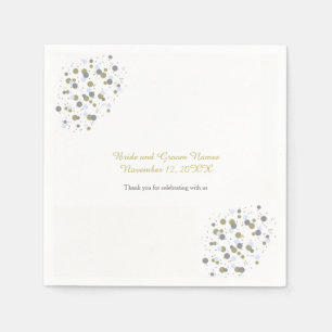 Golden Blue Confetti Stippen Servetten