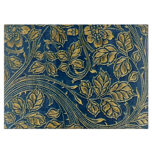 Golden Blue Elegance Cutting Board Snijplank (Voorkant)