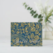 Golden Blue Elegance Invitation Briefkaart (Staand voorkant)