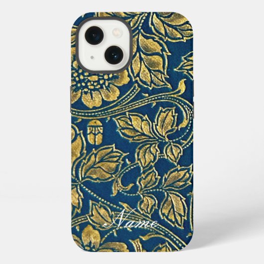 Golden Blue Elegance iPhone Hoesje (Achterkant)