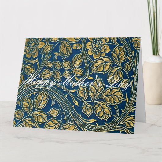 Golden Blue Elegance Kaart (Voorkant)