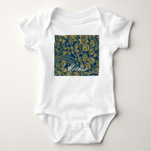 Golden Blue Elegance Romper