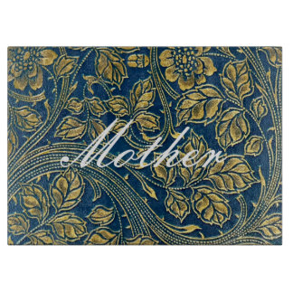 Golden Blue Elegance snijplank