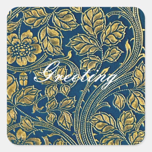 Golden Blue Elegance Sticker (Voorkant)