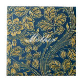 Golden Blue Elegance Tegeltje (Voorkant)