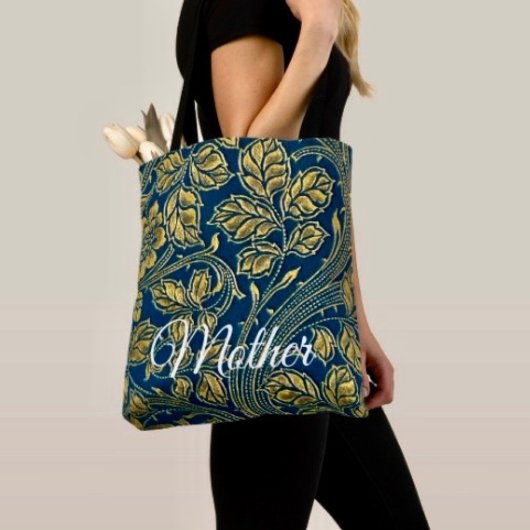 Golden Blue Elegance  Tote Bag