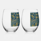 Golden Blue Elegance Wijnglas Zonder Voet (Rechts)