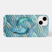 Golden Blue Fish Scales iPhone Hoesje (Achterkant horizontaal)