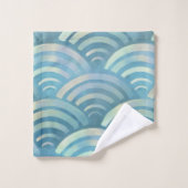 Golden Blue Fish Scales Pattern Bad Handdoek (Wasdoekje)