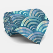 Golden Blue Fish Scales Pattern Stropdas (Opgerold)