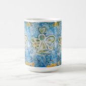 Golden Blue Guardian Angel Art Custom Coffee Cup Koffiemok (Center)