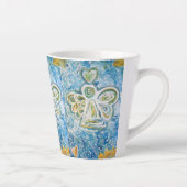 Golden Blue Guardian Angel Custom Latte Cup Mokken (Rechts)
