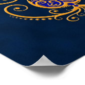 Golden Blue Guitar Tree of Life Poster (Hoek)