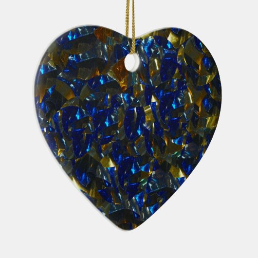 Golden Blue Heart Ornament (Rechts)