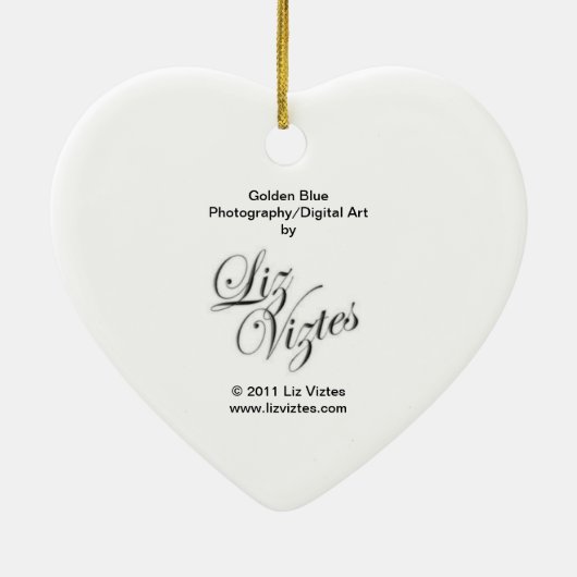 Golden Blue Heart Ornament (Achterkant)