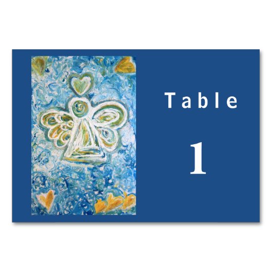 Golden Blue Inspirerend Angel Custom Table Kaarten (Achterkant)
