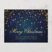Golden Blue-kerststars Corporate Greeting Feestdagenkaart (Voorkant)