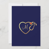 Golden Blue Modern Nursing School Graduparty Kaart (Achterkant)