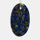 Golden Blue Oval Ornament (Rechts)