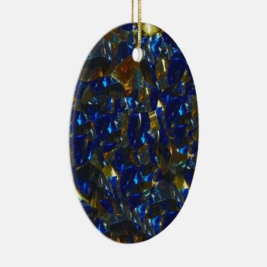 Golden Blue Oval Ornament (Rechts)