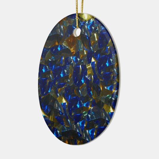 Golden Blue Oval Ornament (Links)