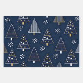 Golden Blue Pine Holiday Inpakpapier Vel (Voorkant 3)
