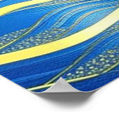 Golden Blue Waves op Sunset Poster (Hoek)