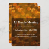 Golden Blurry licht Al Hands Uitnodiging van de Ve (Voorkant / Achterkant)